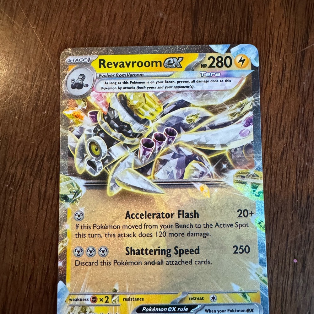 Pokemon Revavroom ex Gold Holo Trading Card